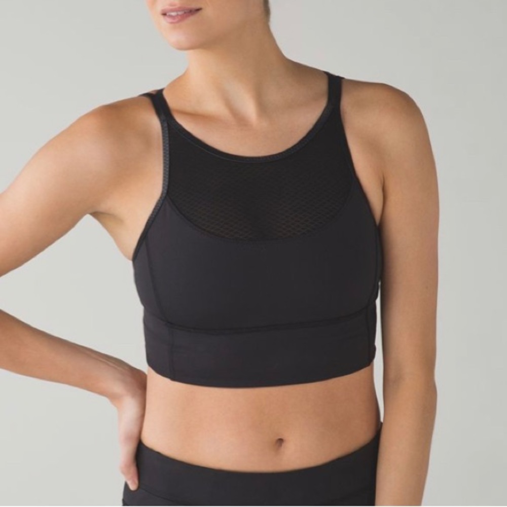 Lululemon Clip-in Long Line Bra - black - 6